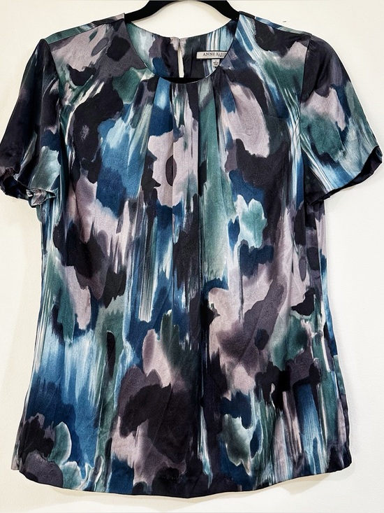 Anne Klein Tops - Anne Klein Blue and Green Silk Blouse Size 6